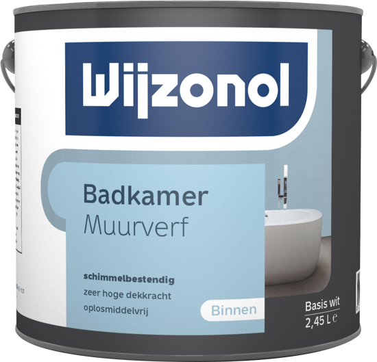 Afbeeldingen van WIJZONOL BADKAMER MUURVERF BASIS WIT 2,45 LITER