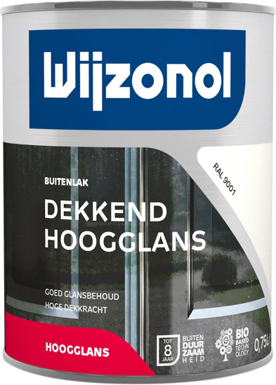 Afbeeldingen van WIJZONOL DEKKEND HOOGGLANSLAK 750ML RAL 9001