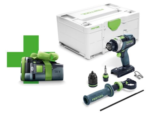 Afbeeldingen van FESTOOL ACCU KLOPBOORMACHINE QUADRIVE TPC 18/4 I-BASIC- ZONDER ACCU'S OP = OP 