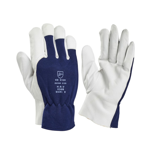 Afbeeldingen van HBV HANDSCHOEN 536B TROPIC NAPPALEDER BLAUW MAAT 9/L