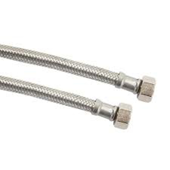 Afbeeldingen van FLEXIBELE AANSLUITSLANG KIWA RVS 30CM 3/8"BI X 3/8" BINNENDRAAD