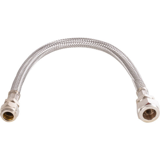 Afbeeldingen van FLEXIBELE AANSLUITSLANG KIWA RVS 30CM 12X12MM KNEL