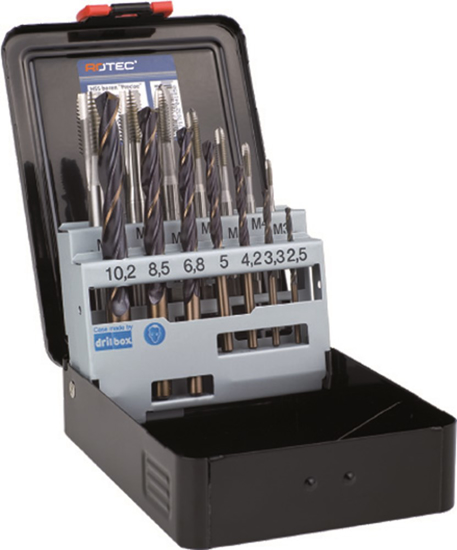 Afbeeldingen van TAPPEN- EN BORENSET '320/101',DOORL, 7+7 DLG, M3-M12 ABS