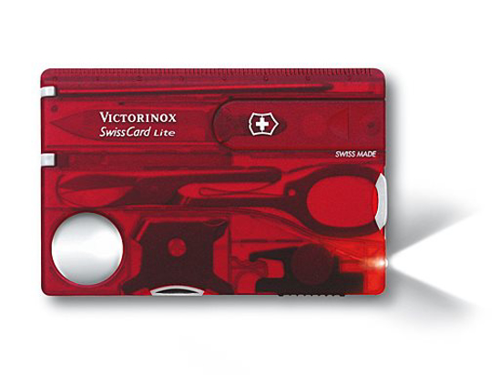 Afbeeldingen van SWISSCARD LITE, VICTORINOX, 13FUNCT., TRANSP.ROOD