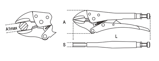 Afbeeldingen van BETA 1052 VERSTELBARE GRIPTANG HALFRONDE BEK 140MM