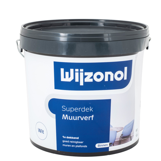 Afbeeldingen van WIJZONOL MUURVERF SUPERDEK 5 LITER WIT