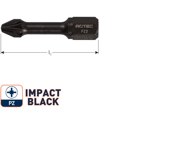 Afbeeldingen van IMPACT SCHROEFBIT PZ 2, L=30, C6.3, BASIC