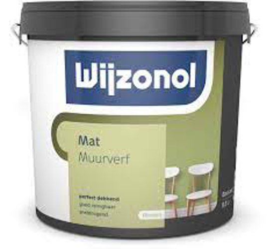 Afbeeldingen van WIJZONOL INTERIEUR MUURVERF MAT BASIS WIT 9,8 LITER