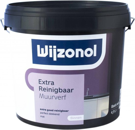 Afbeeldingen van WIJZONOL MUURVERF EXTRA REINIGBAAR BASIS TRANSPARANT 2,5 LITER