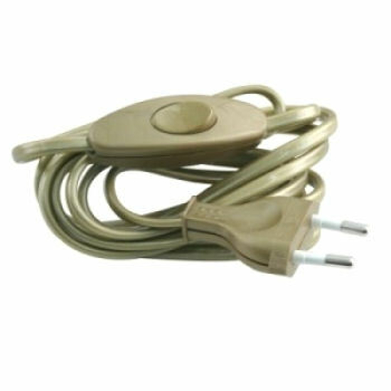 Afbeeldingen van EURO-AANSLUITSNOER+SCHAK. 2M GOUD