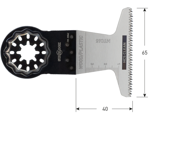 Afbeeldingen van MTC65 HCS HOUT/PLASTIC STARLOCK INVALZAAGBLAD 65X50 [10]