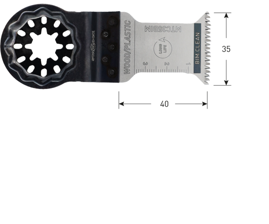 Afbeeldingen van MTC35 BIM HOUT/PLASTIC STARLOCK INVALZAAGBLAD 35X50 [10]