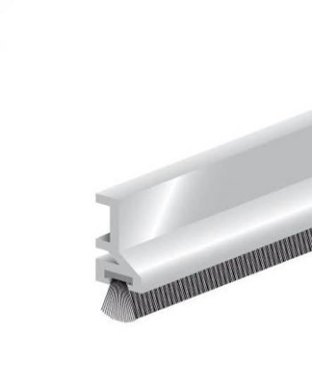 Afbeeldingen van ELLEN OPBOUW TOCHTPROFIEL PTS KUNSTSTOF WIT MET BORSTEL 210CM