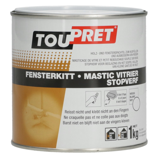 Afbeeldingen van TOUPRET STOPVERF WIT 1 KG.