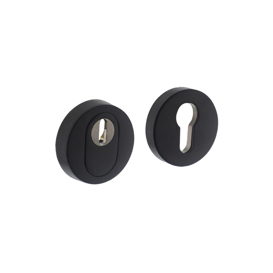 Afbeeldingen van INTERSTEEL VEILIGHEIDSROZET KERNTREKBEVEILIGING ROND SKG*** MAT ZWART Ø55X12MM (0023.375561)