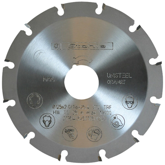 Afbeeldingen van CIRKELZAAGBLAD HW 125X2,0/1,6X25,4 Z= 12FF +RING / HKS-HW
