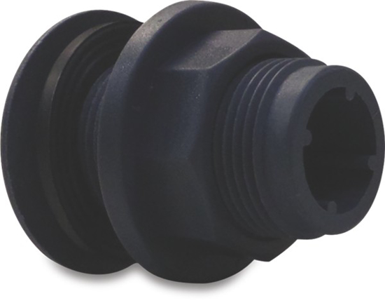 Afbeeldingen van PP DOORVOER 6BAR GRIJS 1"BUI