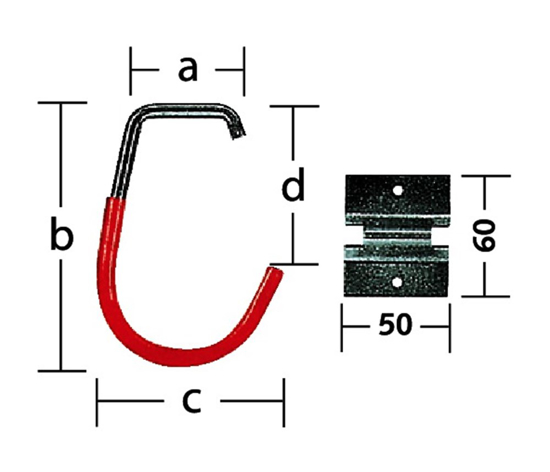 Afbeeldingen van OPHANGHAAK 8509 STAAL VERZINKT LOS (58X95X90M)