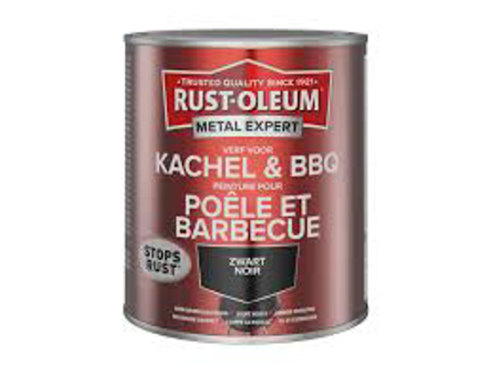 Afbeeldingen van RUST-OLEUM KACHEL EN BBQ-VERF, MAT ZWART, 750ML