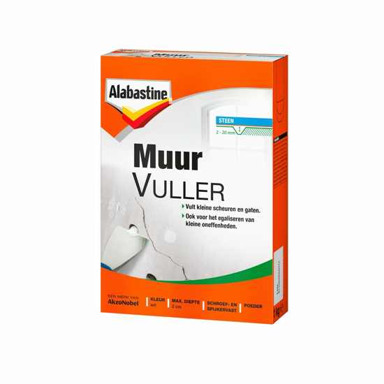 Afbeeldingen van ALABASTINE MUURVULLER (POEDER) WIT 1KG