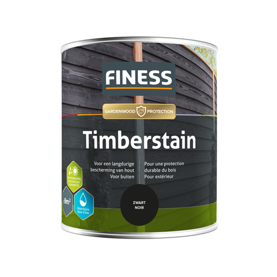 Afbeeldingen van FINESS TIMBERSTAIN 750 ML ZWART (RAL 9005)