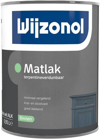 Afbeeldingen van WIJZONOL MATLAK ALKYD BASIS WIT 950ML