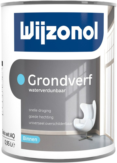 Afbeeldingen van WIJZONOL INTERIEUR GRONDLAK AQUA BASIS WIT 900ML