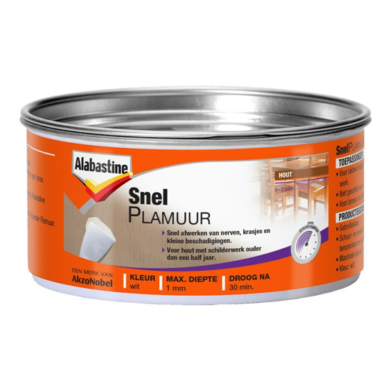 Afbeeldingen van ALABASTINE SNELPLAMUUR WIT BLIK 400GR
