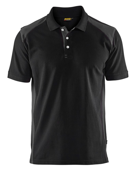 Afbeeldingen van POLOSHIRT PIQUE ZWART/DONKERGRIJS M 332410509998M