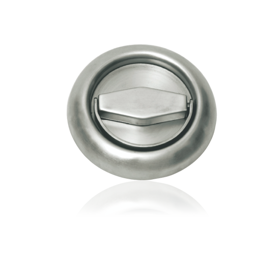 Afbeeldingen van GPF0701.09 RVS MAT RINGGREEP/ KOMDEURKRUK 76X12MM AFGEROND INCL. 8MM STIFT