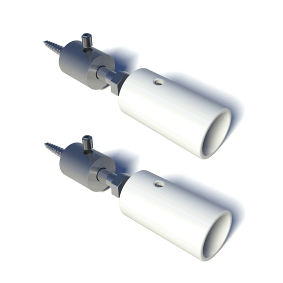 Afbeeldingen van SECUBAR TWIST STEUNEN STAAL WIT TBV BARRIERESTANG IN DE DAG 2ST