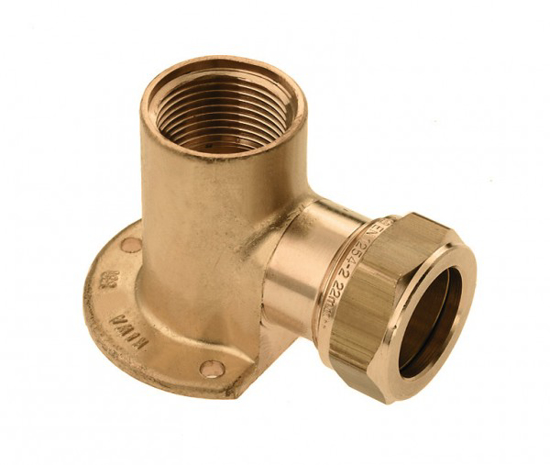 Afbeeldingen van BONFIX MUURPLAAT MESSING - BINNENDRAAD X KNEL - 3/4 X 22 MM'' (STUK(S))