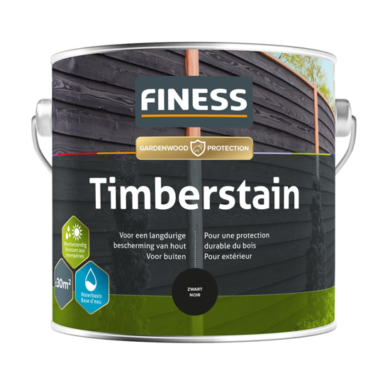 Afbeeldingen van FINESS TIMBERSTAIN 2,5 LTR ZWART (RAL 9005)