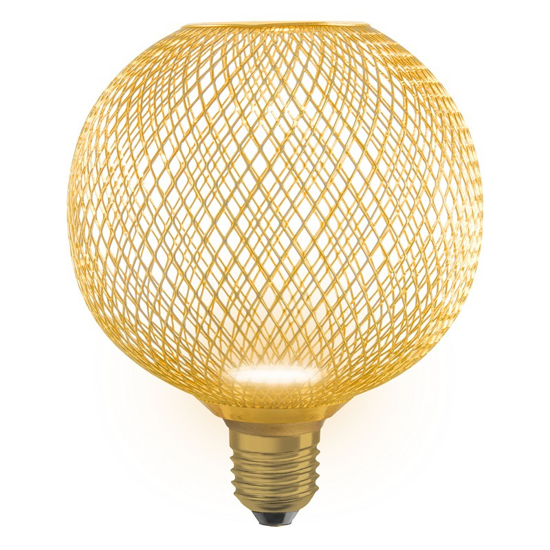 Afbeeldingen van OSRAM DECOR LED FLAT GLOBE 125 GOLD 3.5W 827 FROSTED E27 NON-DIM