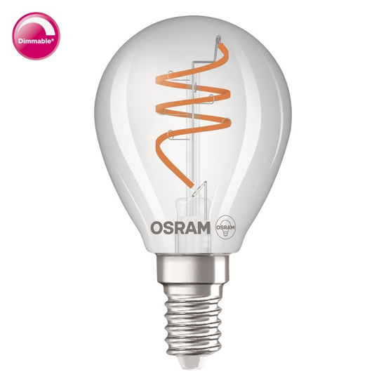 Afbeeldingen van OSRAM VINTAGE 1906 CLASSIC P 40 SPIRAL LED FILAMENT DIM 4.6W 927 CLEAR E14
