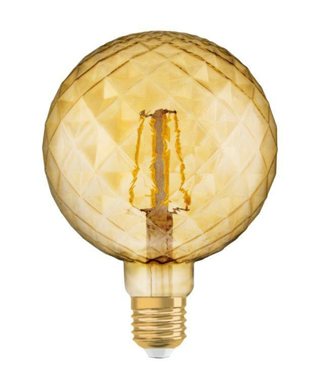Afbeeldingen van OSRAM VINTAGE 1906 BIG GLOBE 40 LED FILAMENT PINE 4W 824 GOLD E27