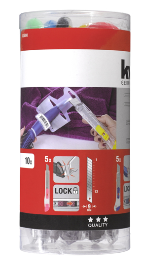 Afbeeldingen van 10 AFBREEKMESJES IN BOX 9 + 18 MM