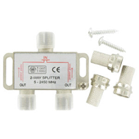 Afbeeldingen van COAX F-CONNECTOR VERDELER 1 IN EN 2 UIT MET F-CONNECTORS 6,5MM ##NML