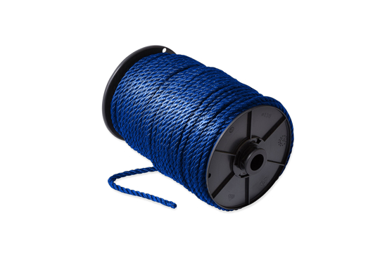 Afbeeldingen van DX BOOTLIJN 3-STRENGS PP 8MM BLAUW (ROL 70 MTR)