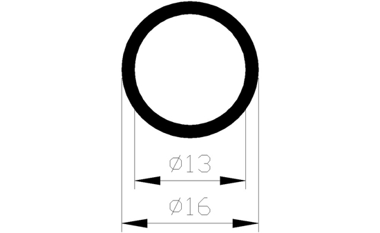 Afbeeldingen van ALUMINIUM BUIS ROND 16X13MM - 2 METER
