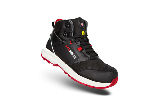 Afbeeldingen van REDBRICK WERKSCHOEN HOOG PULSE OVERNOSE HIGH S3 ZWART/ROOD MAAT 41