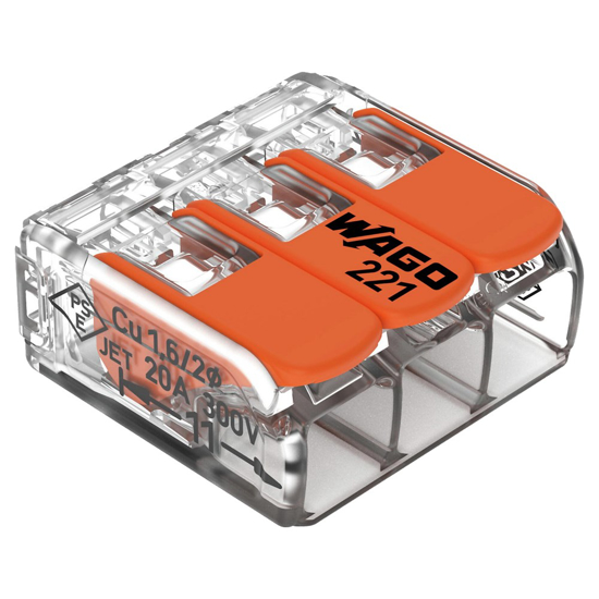 Afbeeldingen van WAGO 3V LASKLEM SOEPEL EN MASSIEF T/M 4MM² (50 STUKS)