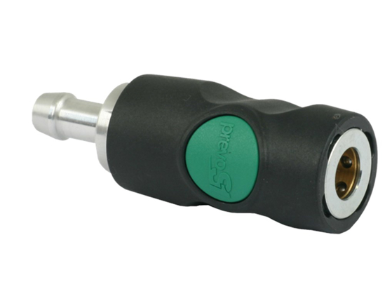 Afbeeldingen van VEILIGHEIDS LUCHTKOPPELING EURO KNOP GROEN SLANG 06 MM S1