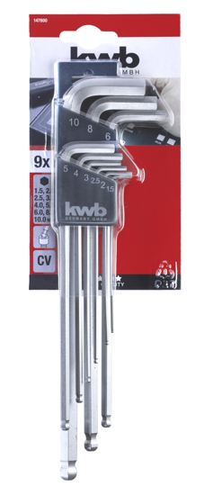 Afbeeldingen van KWB INBUSSLEUTELSET KOGELKOP 9-DELIG