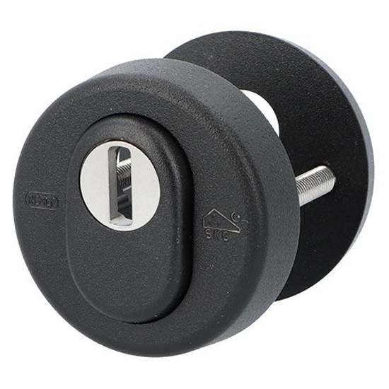 Afbeeldingen van NEMEF VEILIGHEIDSCILINDERROZET 3441-2-ZW-PC SKG*** ROND - ANTI-KERNTREK - ZWART