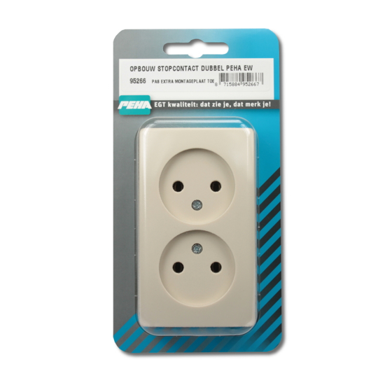 Afbeeldingen van OPBOUW STOPCONTACT DUBBEL PEHA EW