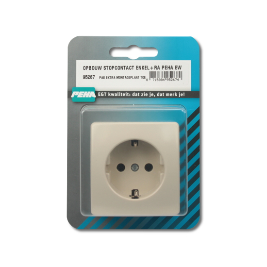 Afbeeldingen van OPBOUW STOPCONTACT ENKEL+RA PEHA EW