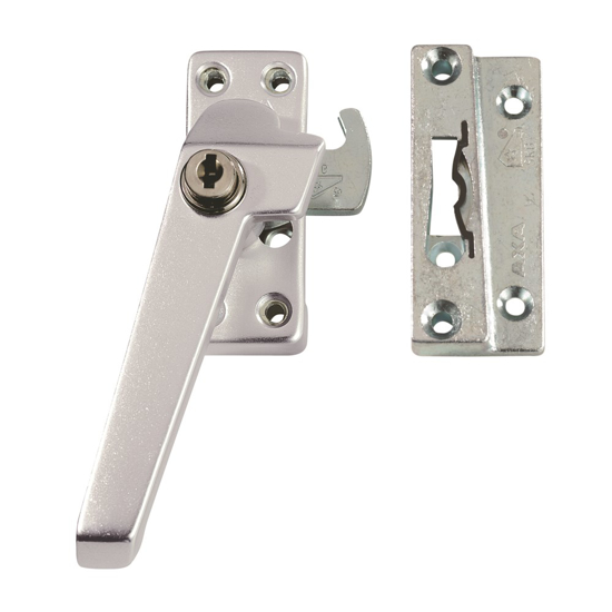 Afbeeldingen van AXA VEILIGHEIDS RAAMSLUITING 3319 SKG* MET NOK, MET CILINDERSLOT, HAAKSCHOOT, LINKS BUITENDRAAIEND ALU F1