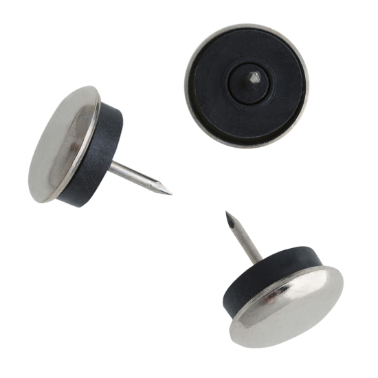 Afbeeldingen van MEUBELGLIJDER + RUBBER CHROOM 20 MM 100 ST.