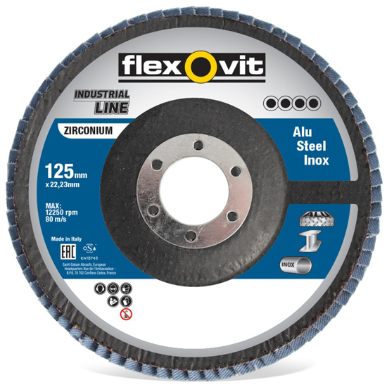 Afbeeldingen van VLAKLAMELSCHIJF VLAK FIB. ZIRC 125X22 R822 P40